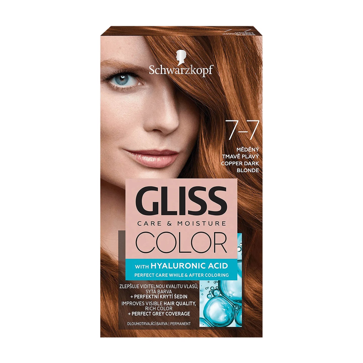 Schwarzkopf Gliss Color 7-7 Kupfer Dunkelblond permanente Haarfarbe