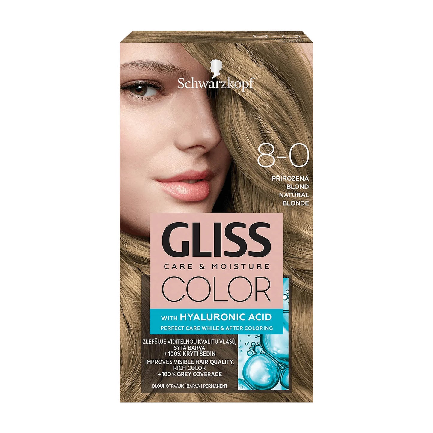 Schwarzkopf Gliss Color 8-0 Naturblond permanente Haarfarbe