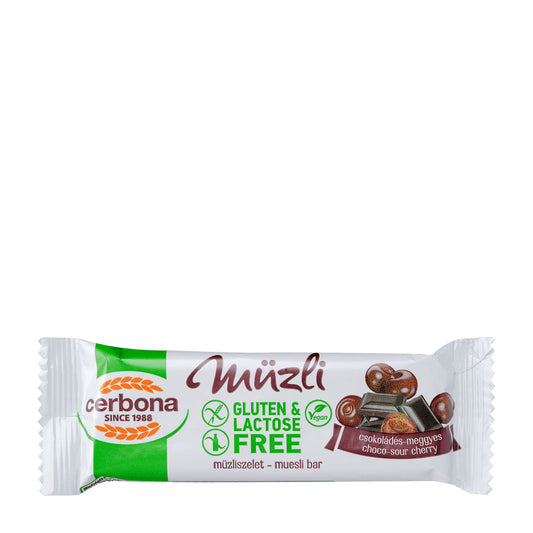 Cerbona Choco & Sour Cherry Gluten & Lactose-free Muesli Bar, 35 g