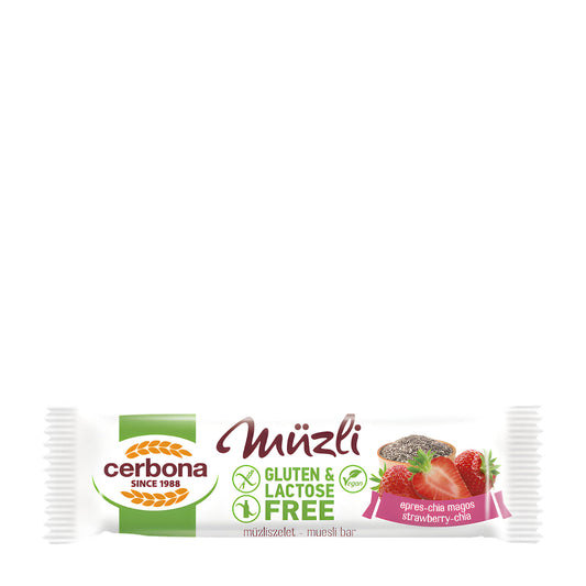 Cerbona Strawberry-Chia gluten & lactose-free muesli bar, 35 g