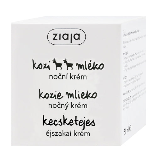 Ziaja goat's milk night cream packaging on a white background