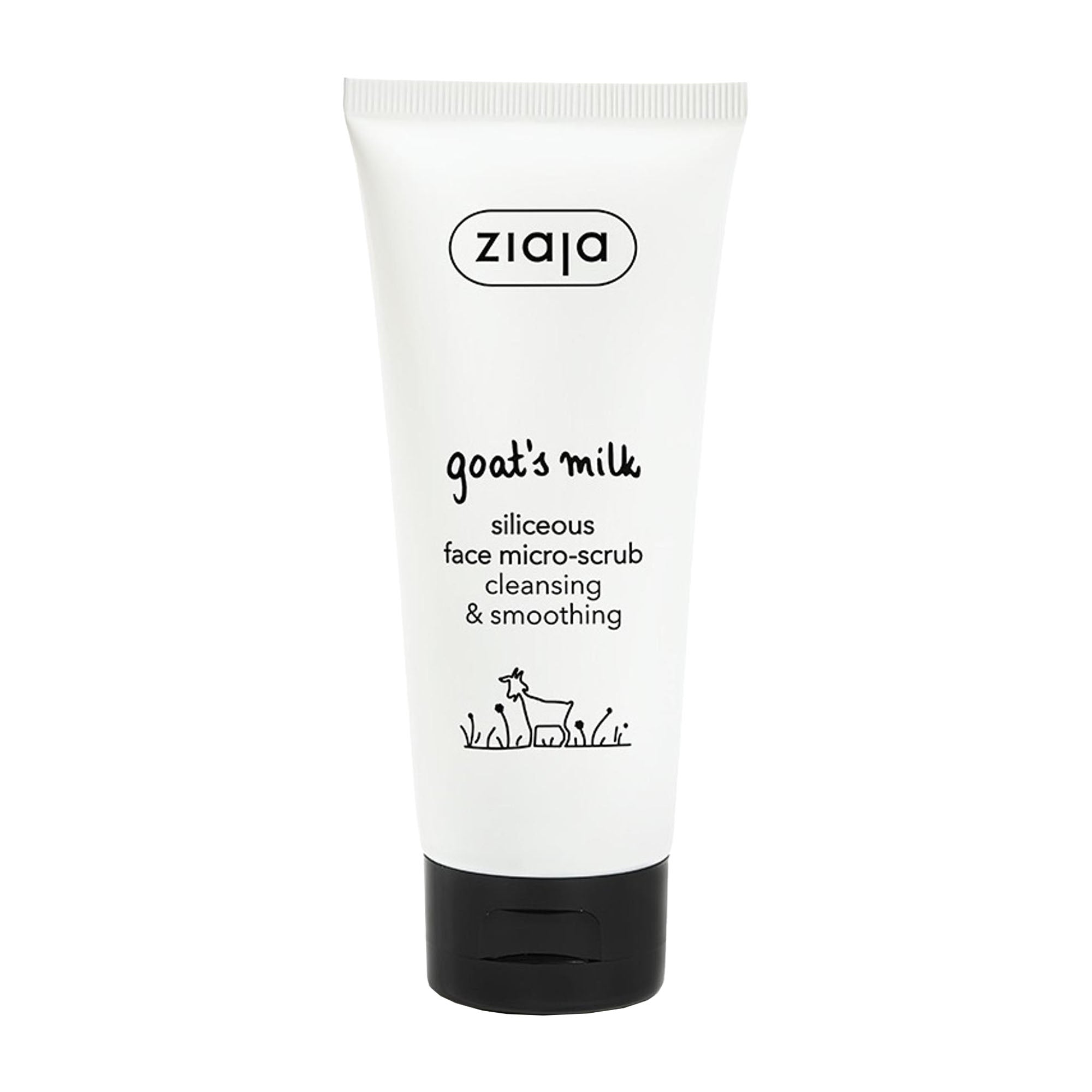 Tube of Ziaja Goat's Milk Cleansing & Smoothing Siliceous Micro-Scrub on a white background