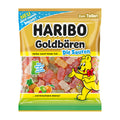 Haribo Goldbears The Sour fruit gummy packaging with cartoon bear and colorful candies.