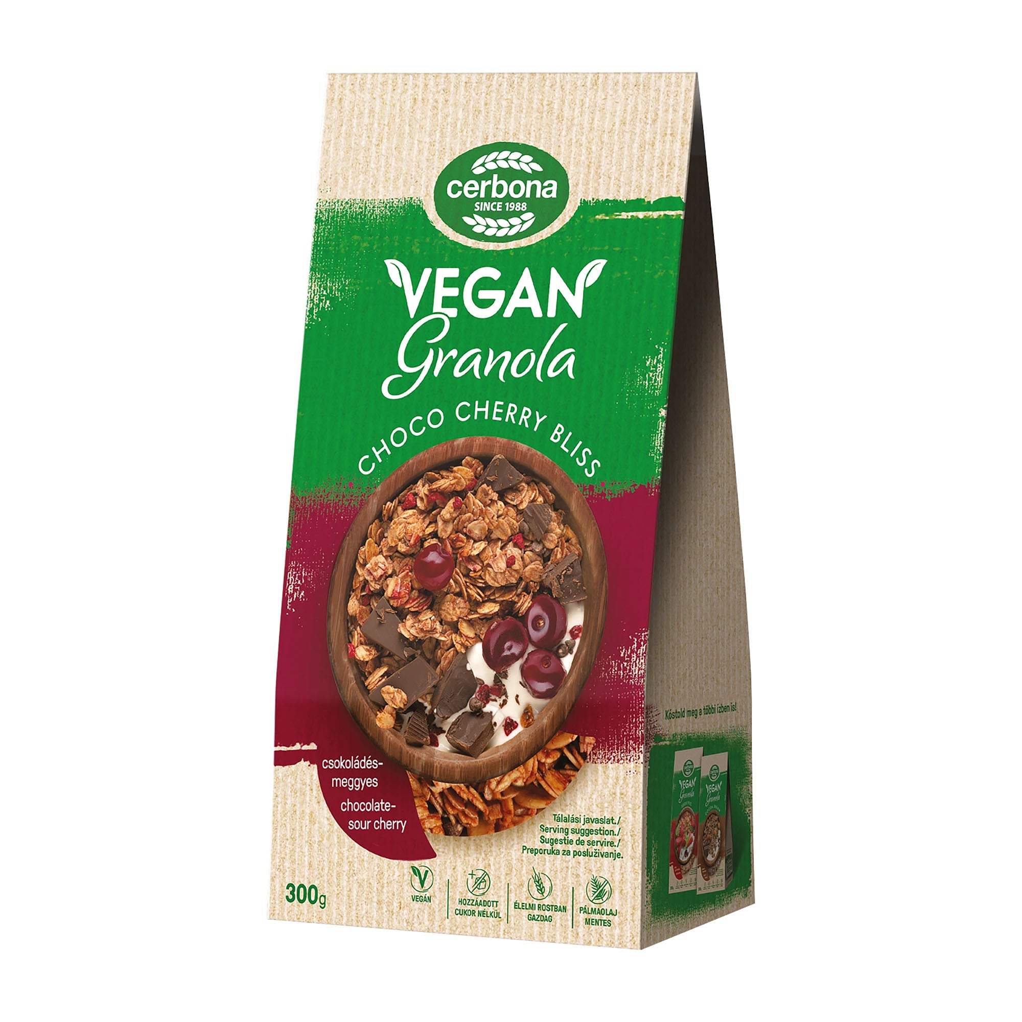 Cerbona Choco Cherry Bliss vegan granola, 300 g