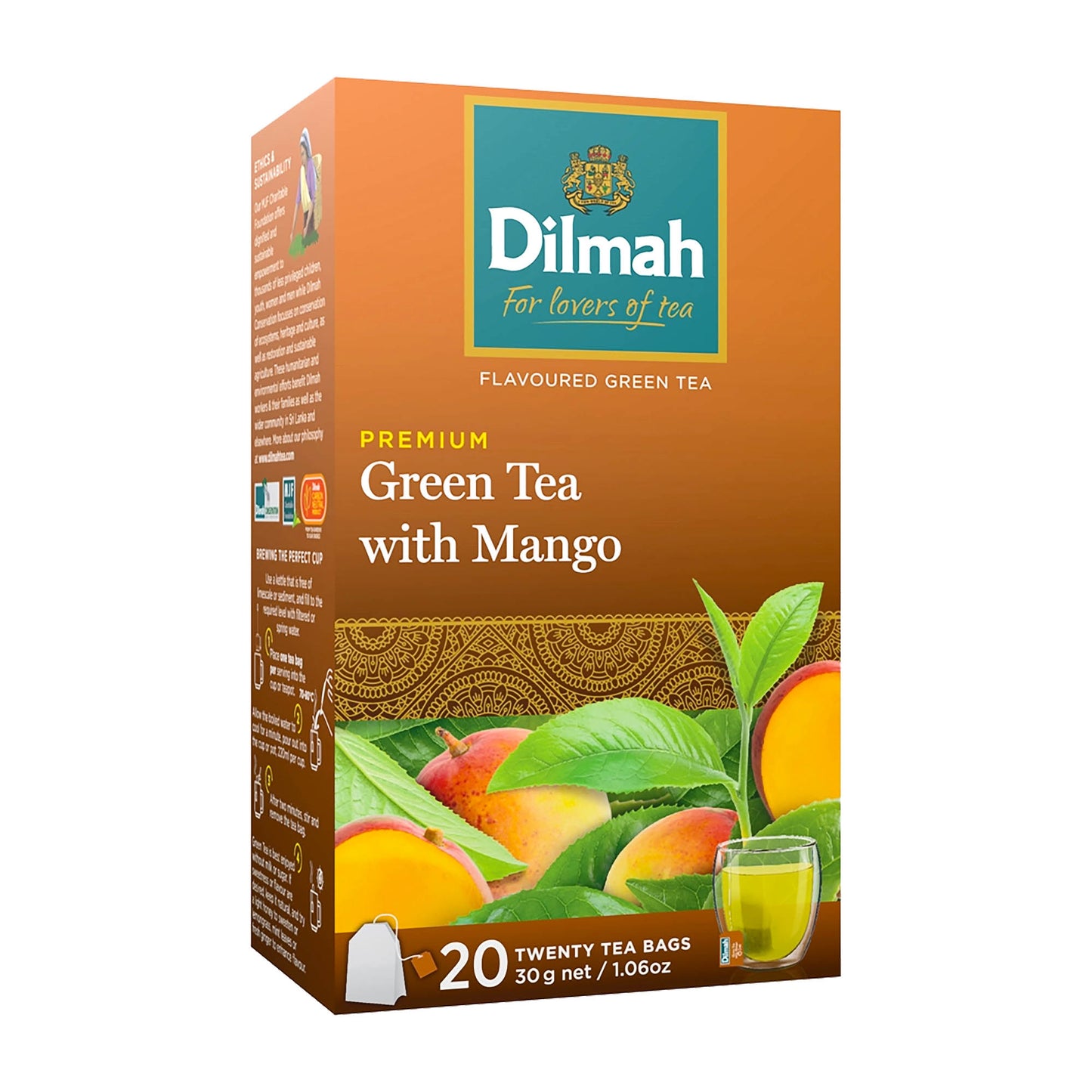 Dilmah Grüner Tee mit Mango, 20 Stück