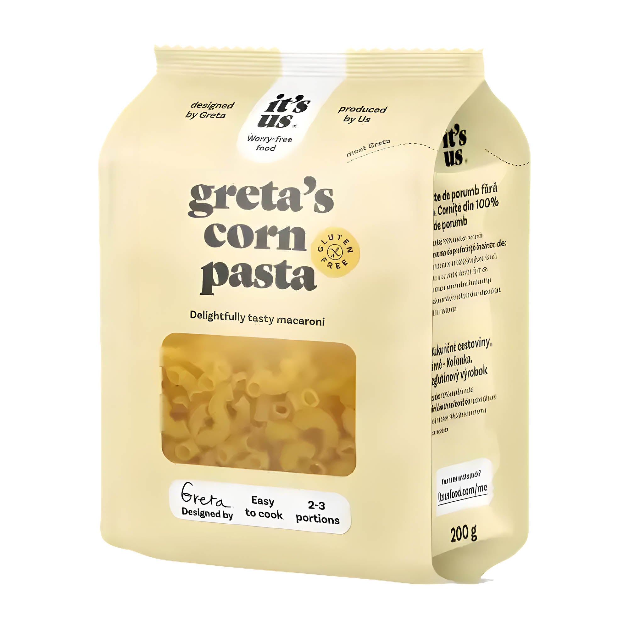 It's Us Greta's Macaroni Pâtes de maïs sans gluten, 200 g