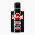 Alpecin Grey Attack Caffeine and Color Shampoo in a black bottle with a red and white logo, shown on a light gray background.