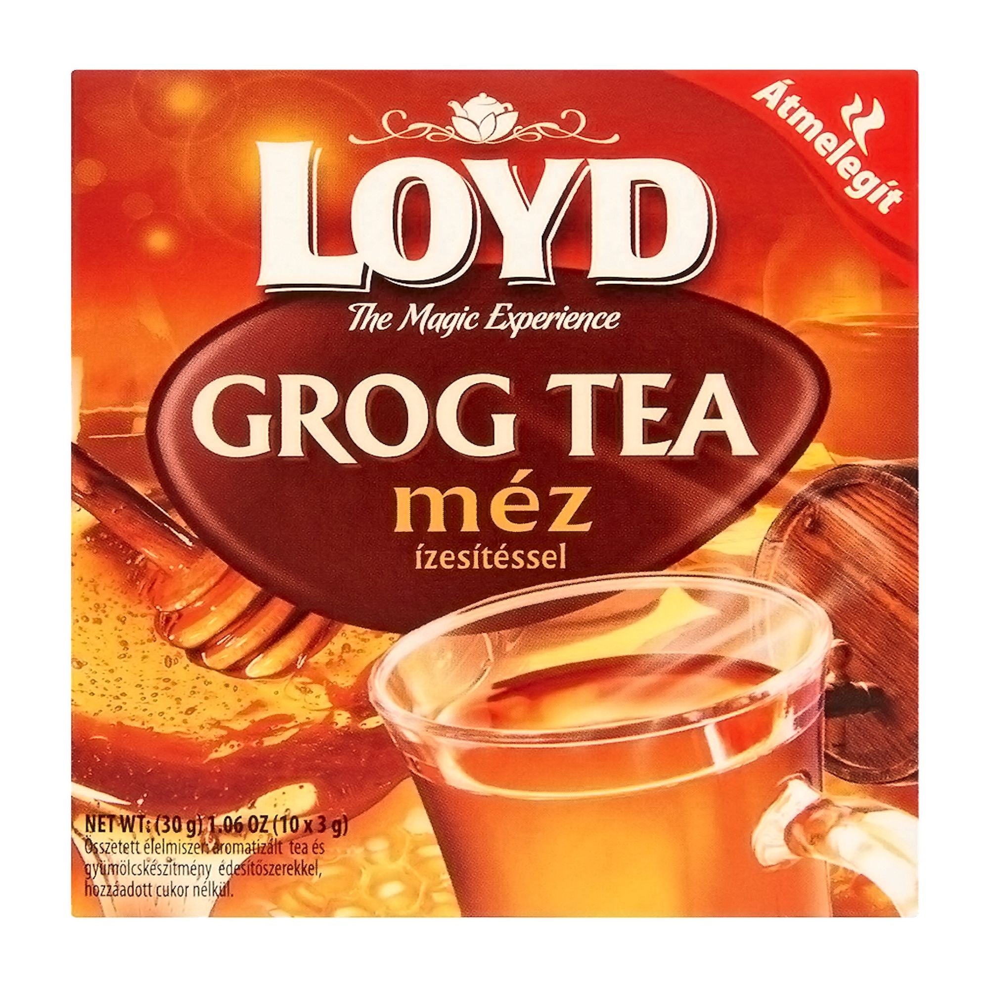 Loyd Grog Tea Honey packaging on a white background