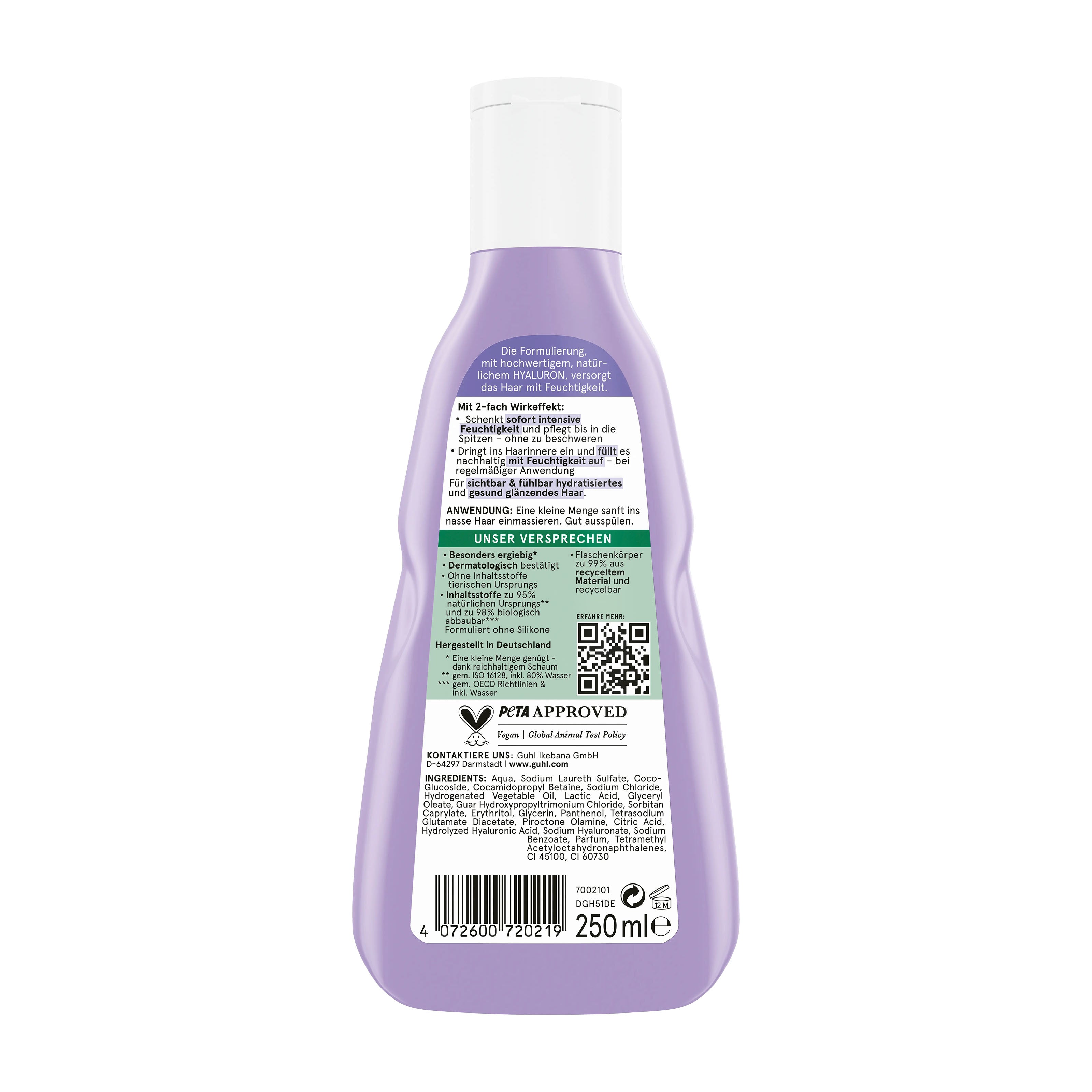 GUHL Shampooing Hyaluron + Care, 250 ml