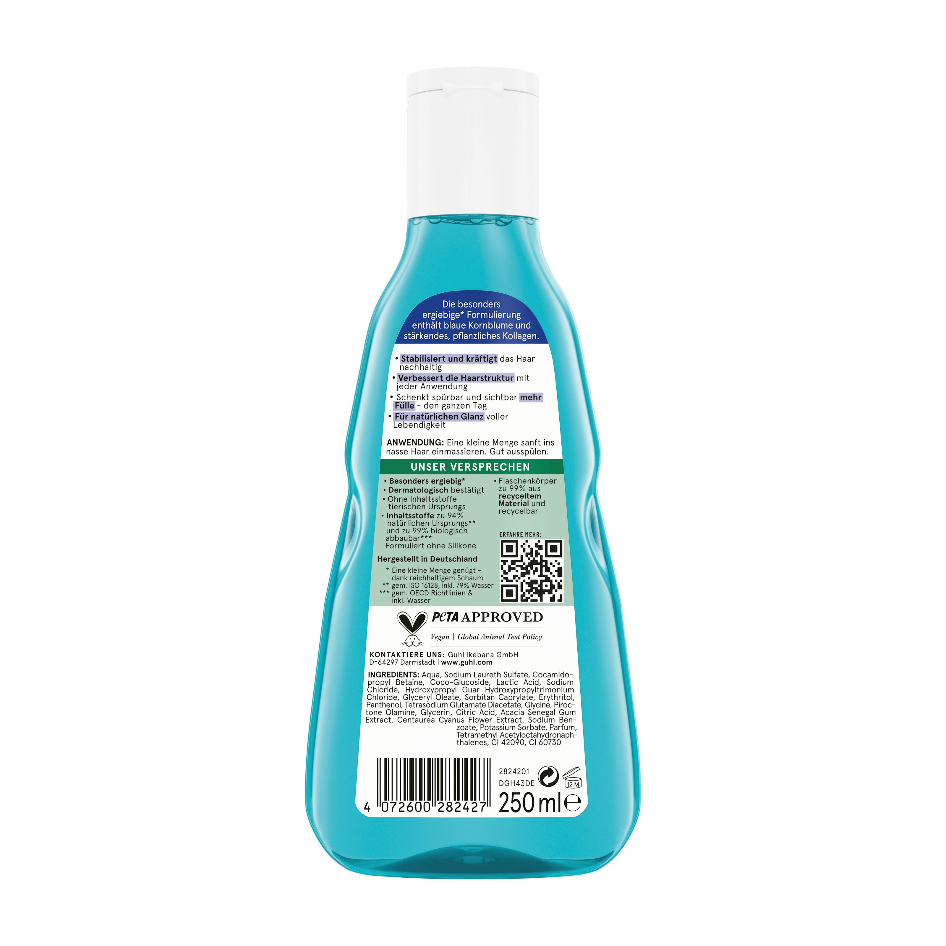 GUHL Shampooing Volume Longue Tenue, 250 ml