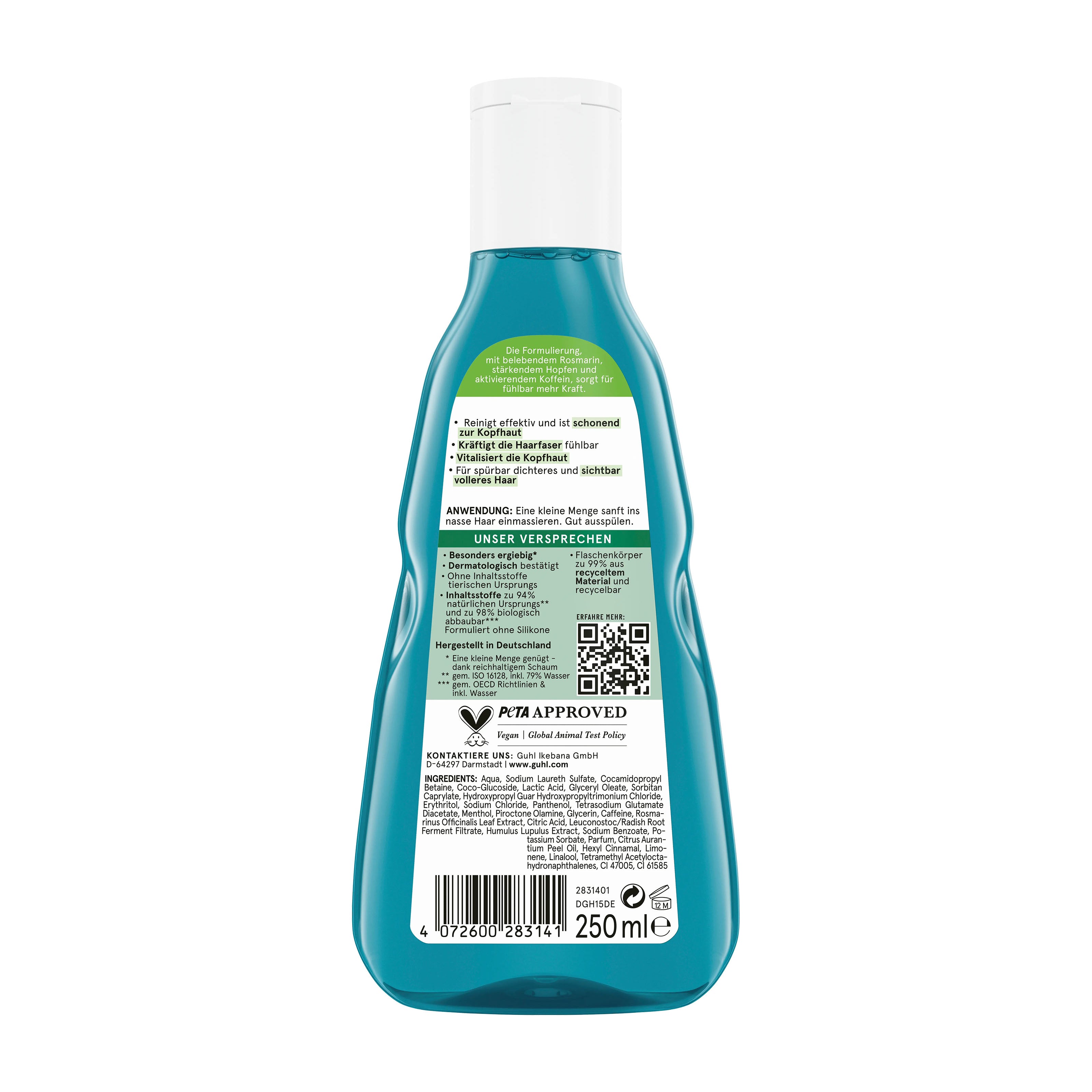 GUHL MEN Shampooing Volume et Force, 250 ml