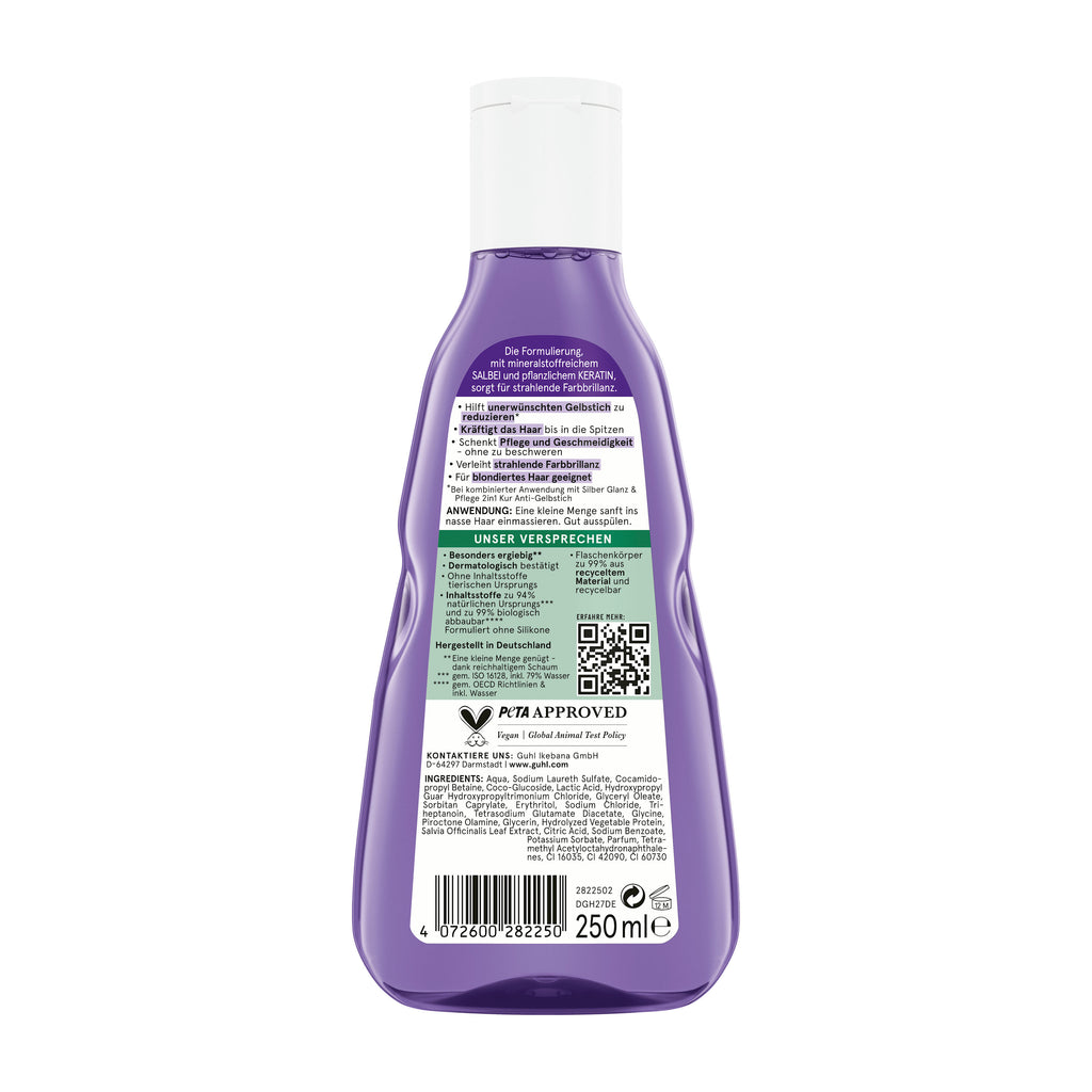 GUHL Shampooing Brillance Argentée et Soin, 250 ml