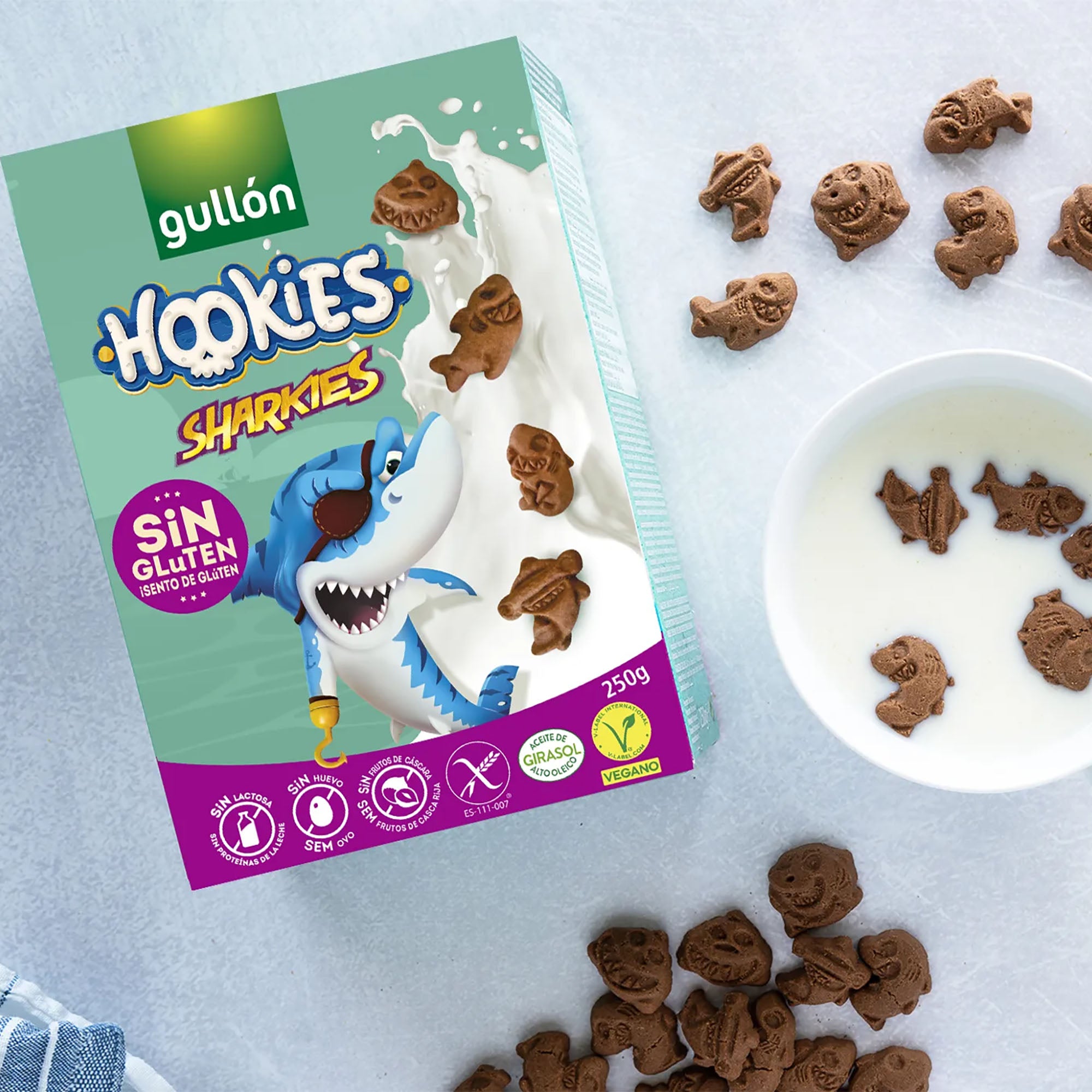 Gullón Hookies Sharkies gluten-free breakfast biscuits, 250 g