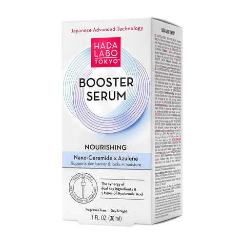 Hada Labo Tokyo Nourishing Face Booster Serum packaging on a white background
