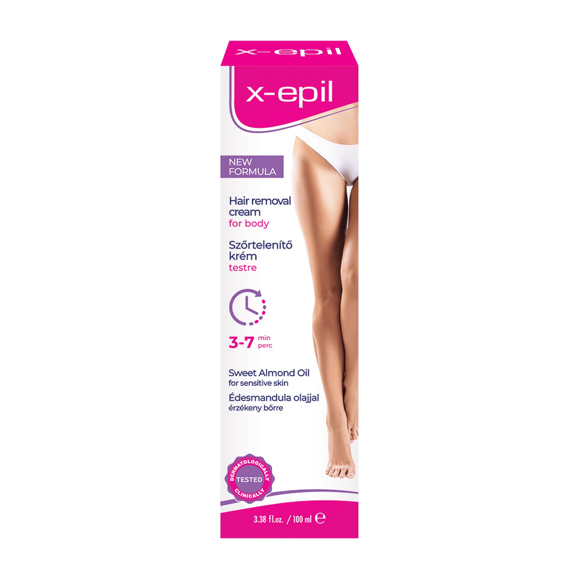 X-Epil Hair Removal Cream for Body packaging on a white background.
