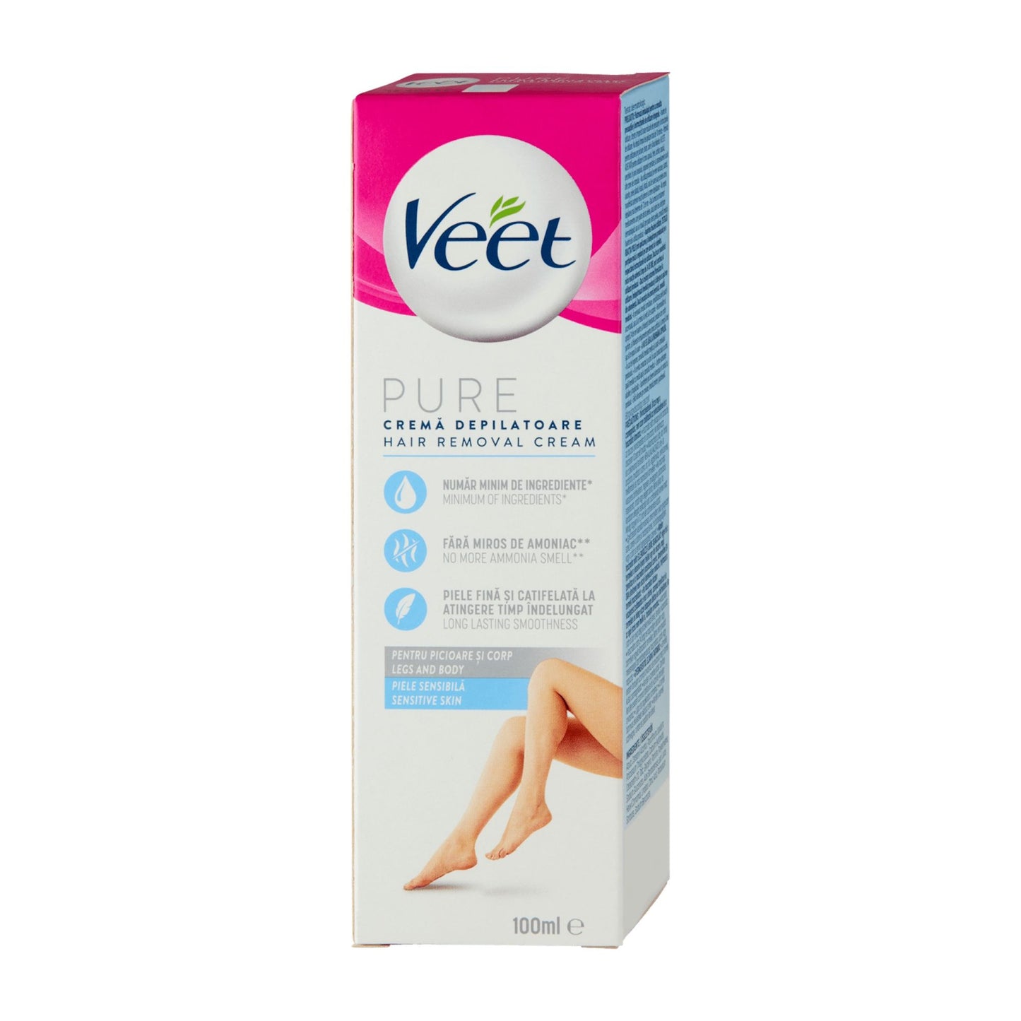 Veet Pure Legs & Body hair removal cream for sensitive skin, 100 mL