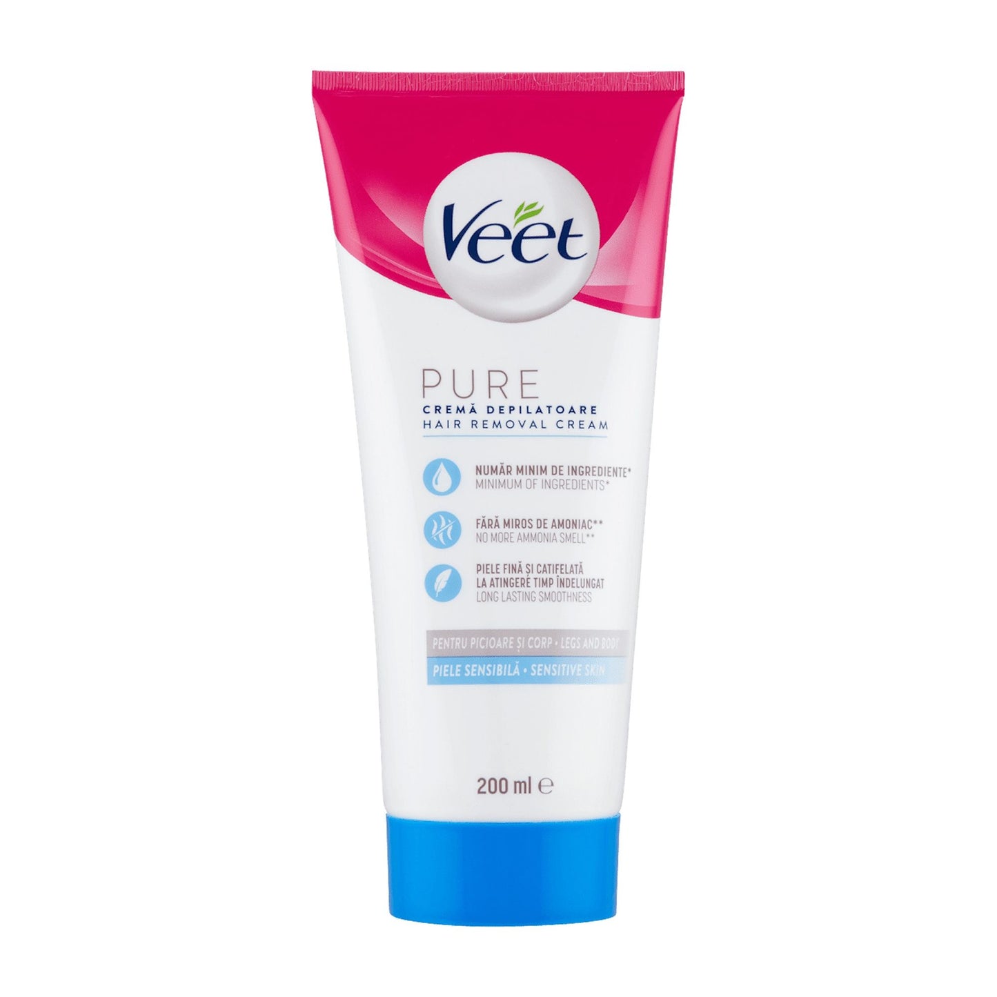 Veet Pure Legs & Body hair removal cream for sensitive skin, 200 mL