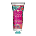 Tube of Tesori d'Oriente Ayurveda hand cream with amla fruit & patchouli, 75 mL, with colorful floral patterns on the label.