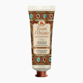 A squeeze tube of Tesori d'Oriente Byzantium aromatic hand cream, featuring a brown and gold mosaic pattern with blue and red accents, on a light gray background.