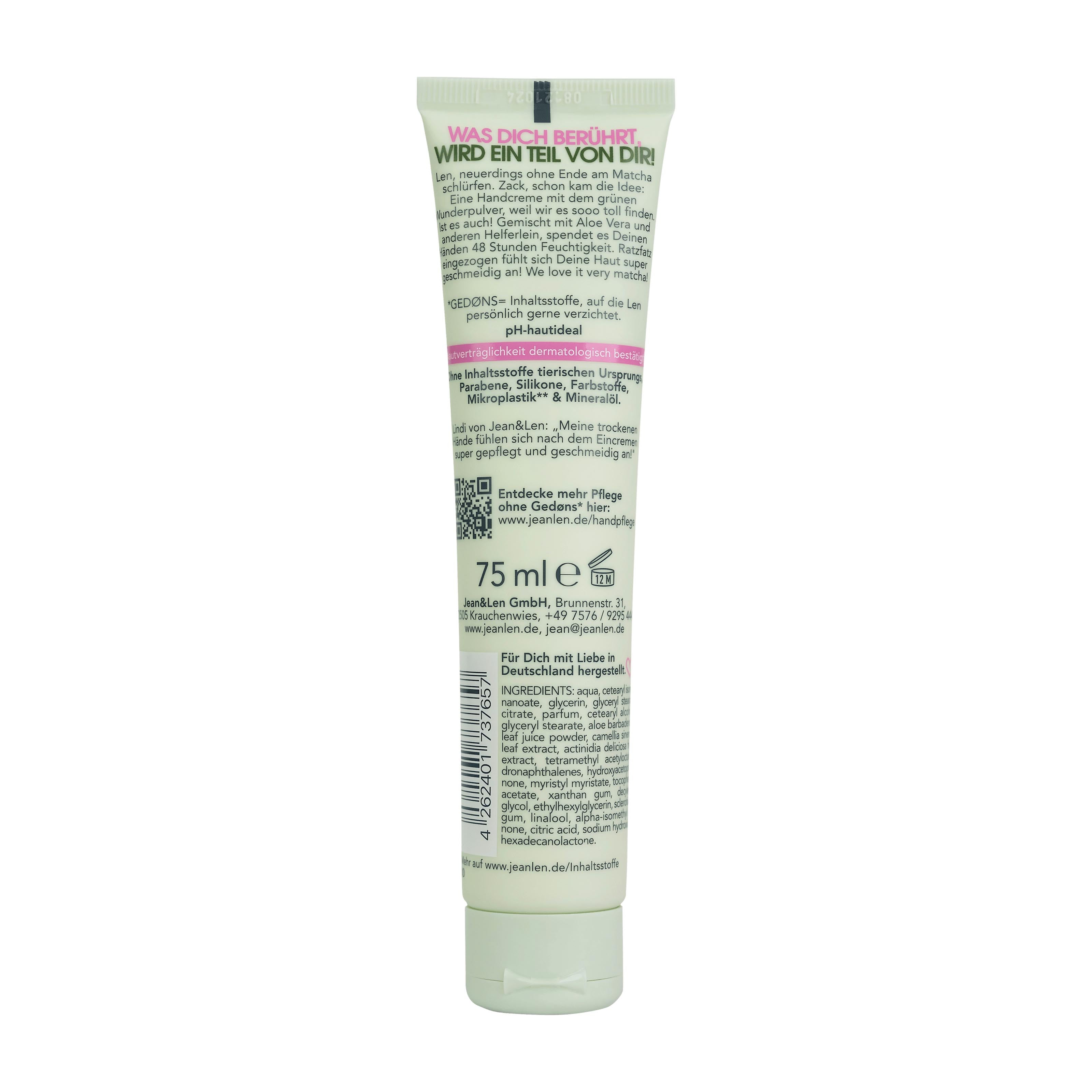 Jean&Len Hand cream Express I LOVE YOU SO MATCHA, 75 mL