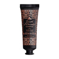 Tube of Tesori d'Oriente Hammam hand cream with argan oil and orange blossom, in black packaging with gold and brown details.