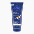 Nivea Intensive Moisture Hand Cream in a 100ml dark blue squeeze tube, shown against a plain light gray background.