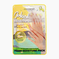 KOCOSTAR Hand Moisture Pack in a yellow and green blister pack, showing a hand illustration and text indicating softening moisture for 20 minutes.