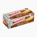 A box of Hanuta Cocoa Crunch wafer cookies, Limited Edition, containing 10 stacks, shown on a plain white background.