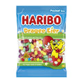 Haribo Dragee Eier jelly candy bag with colorful candies and a cartoon bear character on a white background