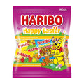 Haribo Happy Easter gummy candy package with cartoon characters on a white background