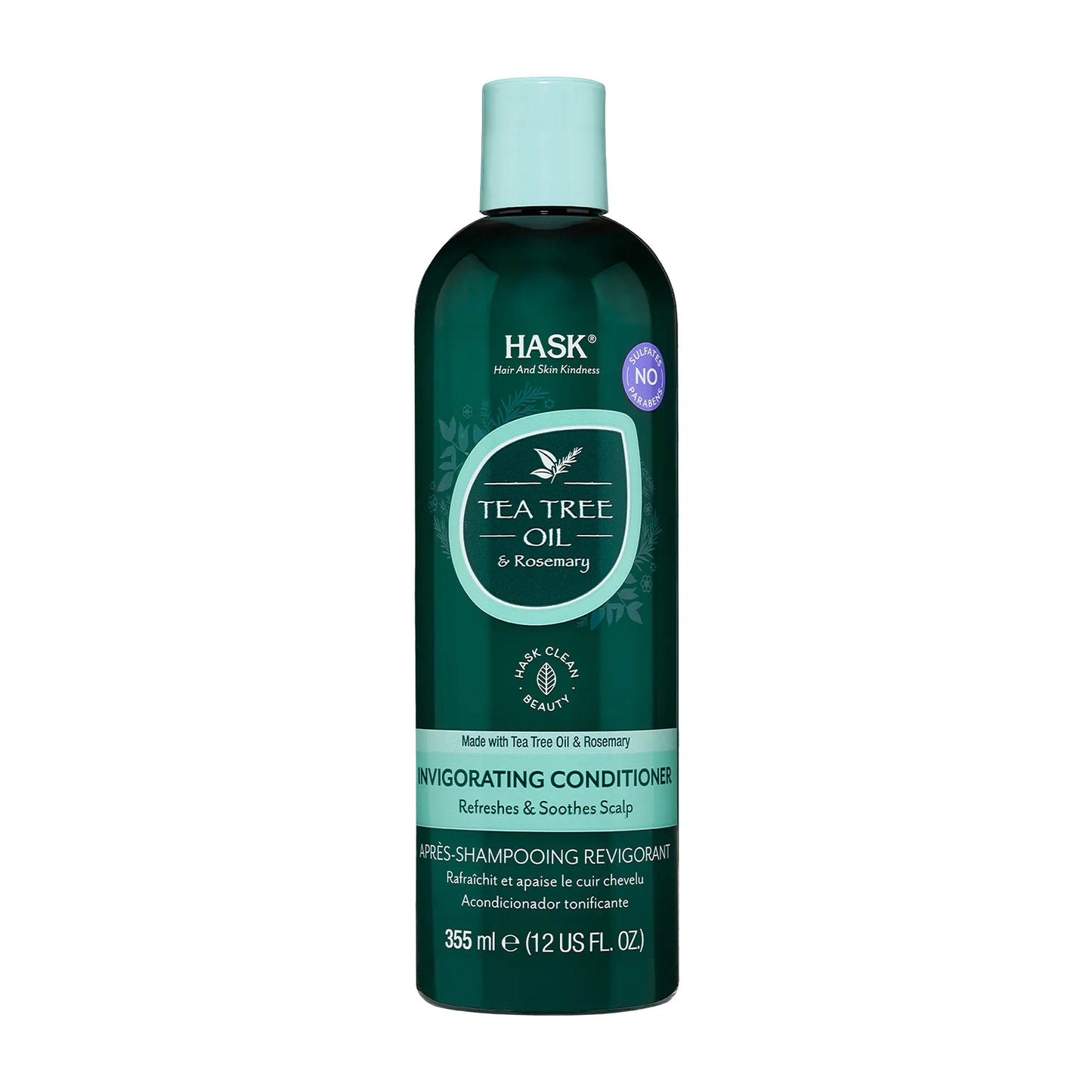 HASK belebender Conditioner mit Teebaumöl und Rosmarin, 355 ml