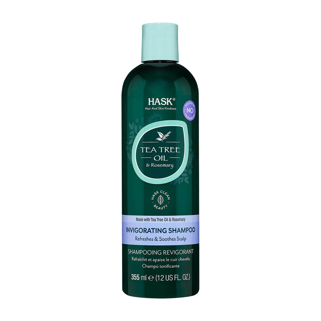 HASK Shampoing revigorant à l'huile d'arbre à thé et au romarin, 355 ml