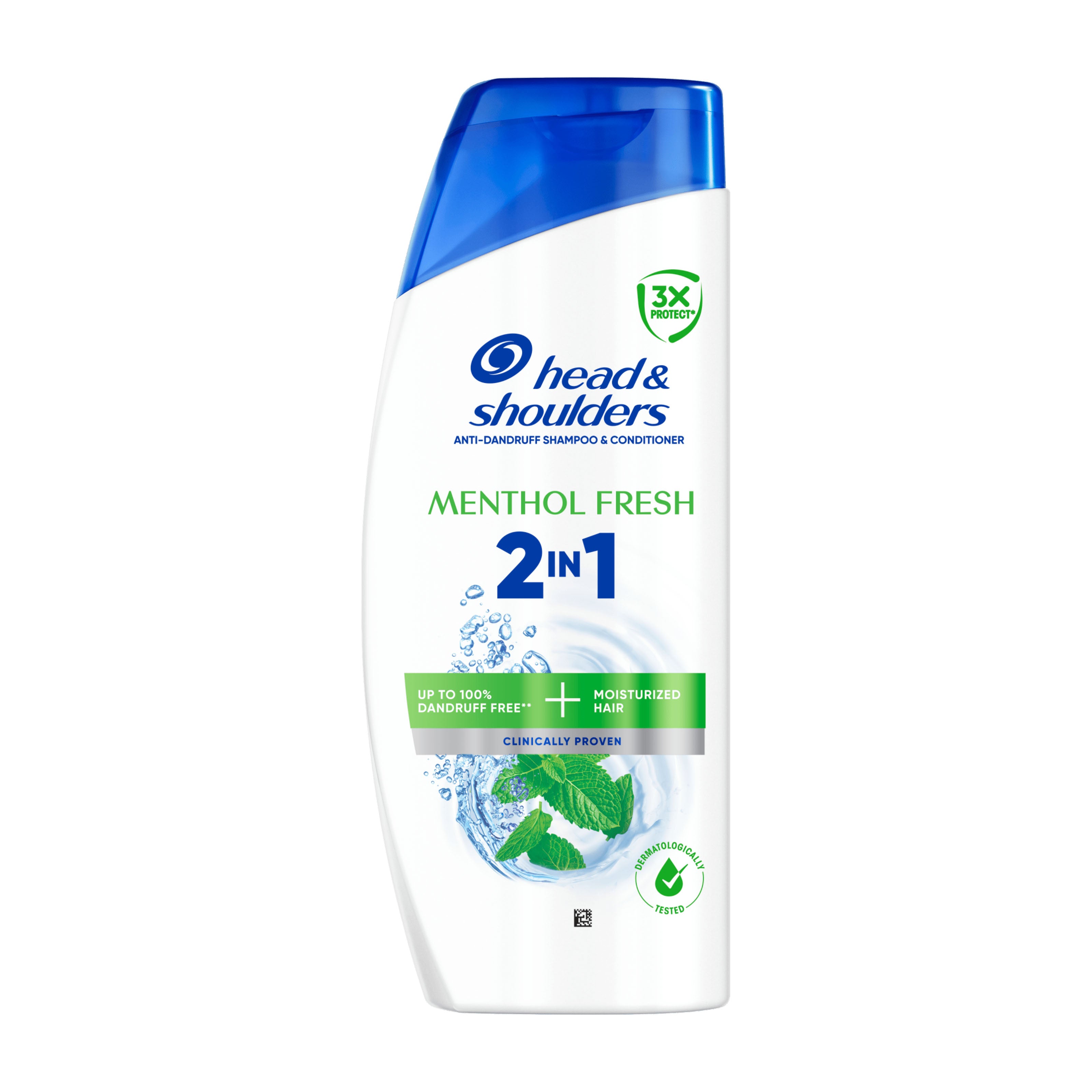 Head & Shoulders Menthol Fresh 2-in-1 shampoo and conditioner bottle on a white background