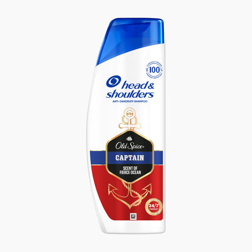 Head&Shoulders Old Spice Captain Shampoo bottle on a light gray background.