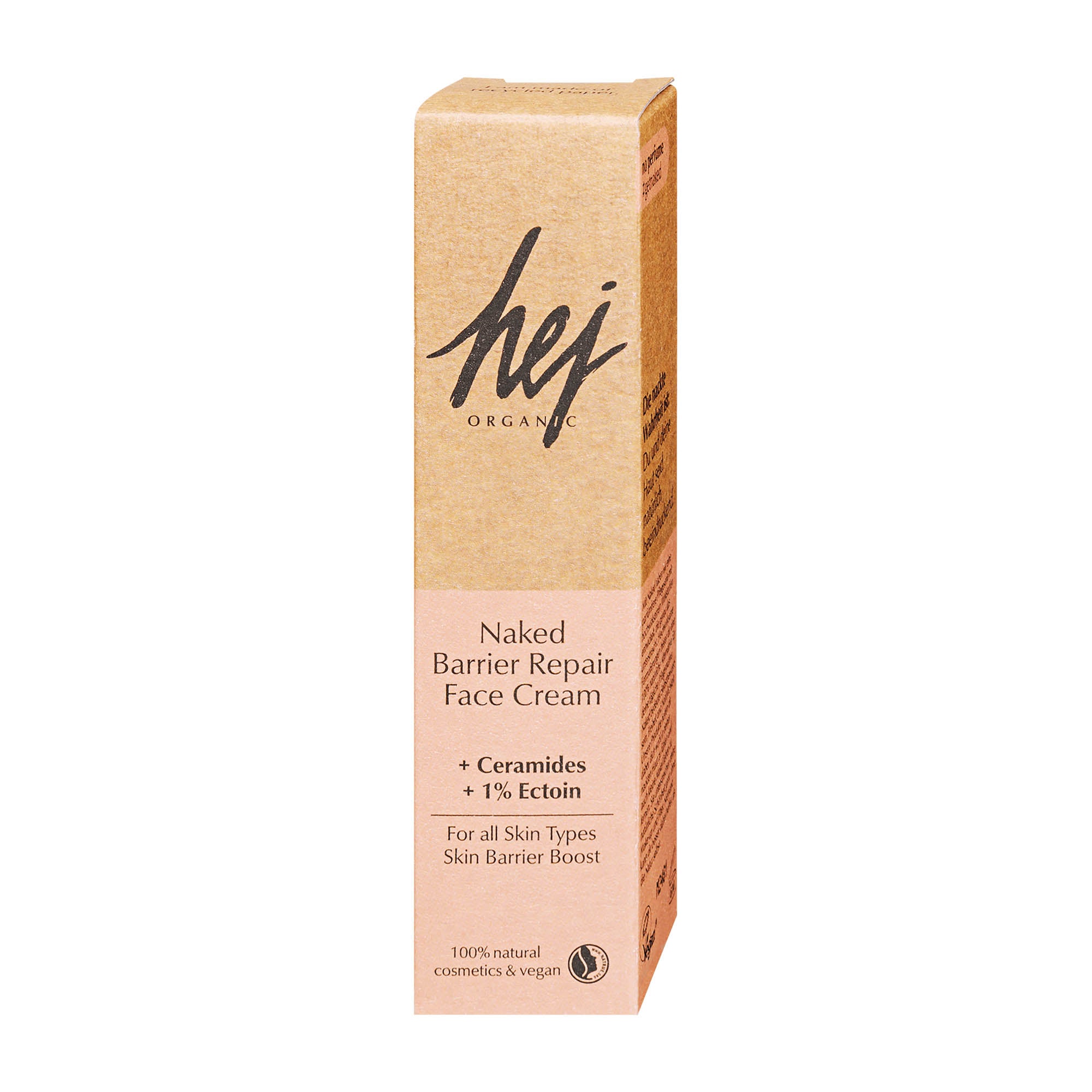HEJ Organic Naked Barrier Repair Face Cream packaging on a white background