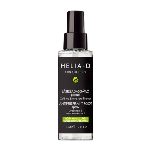 Helia-D anti-perspirant foot spray bottle on a white background
