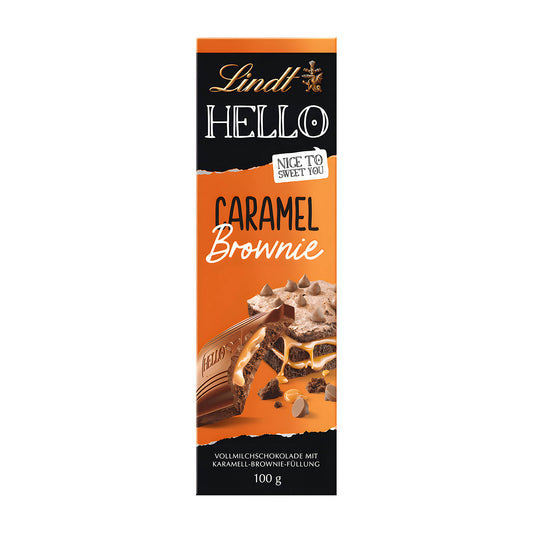 Lindt Hello Caramel Brownie Milchschokoladeriegel, 100 g