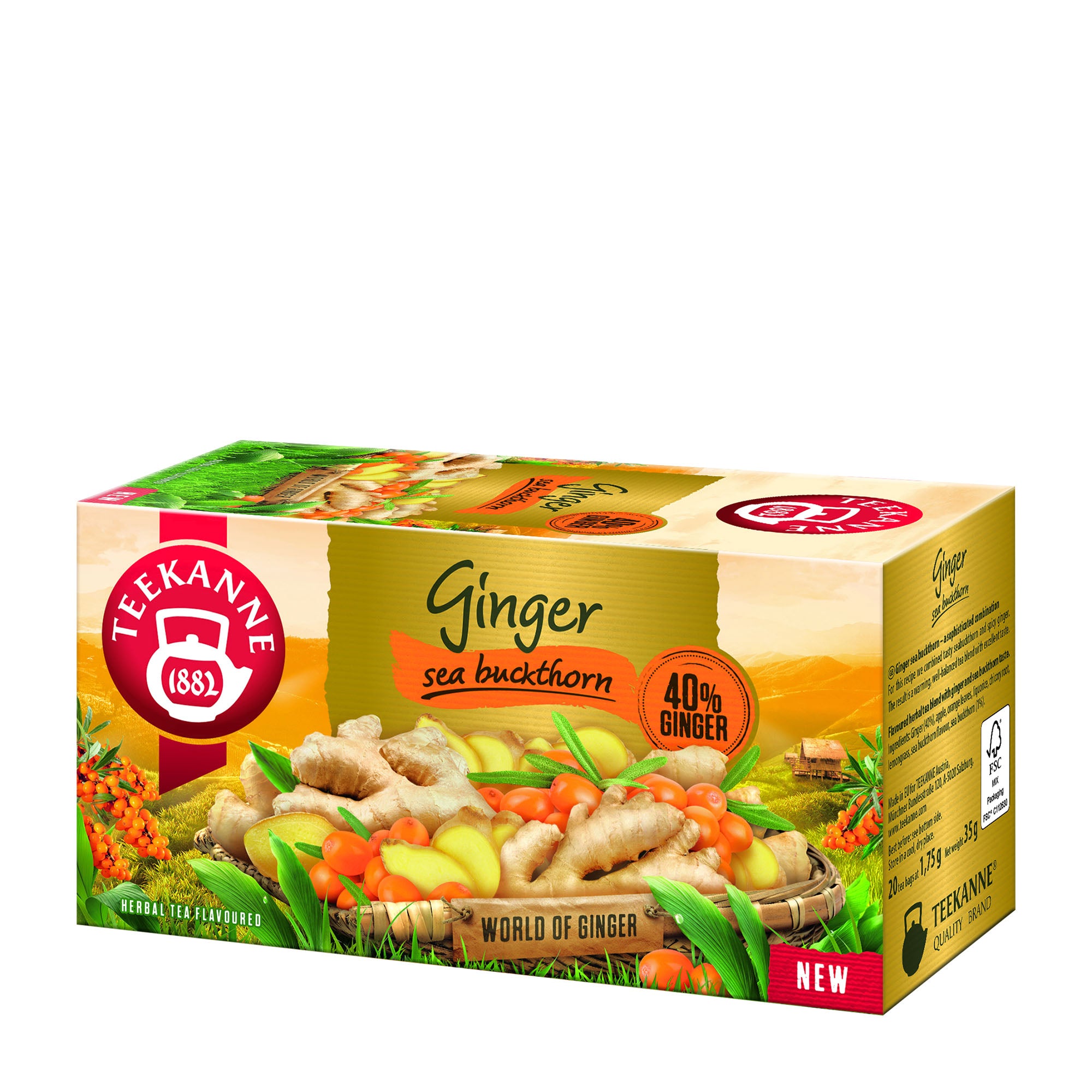 Teekanne Gingembre et Argousier Tisane, 20 unités