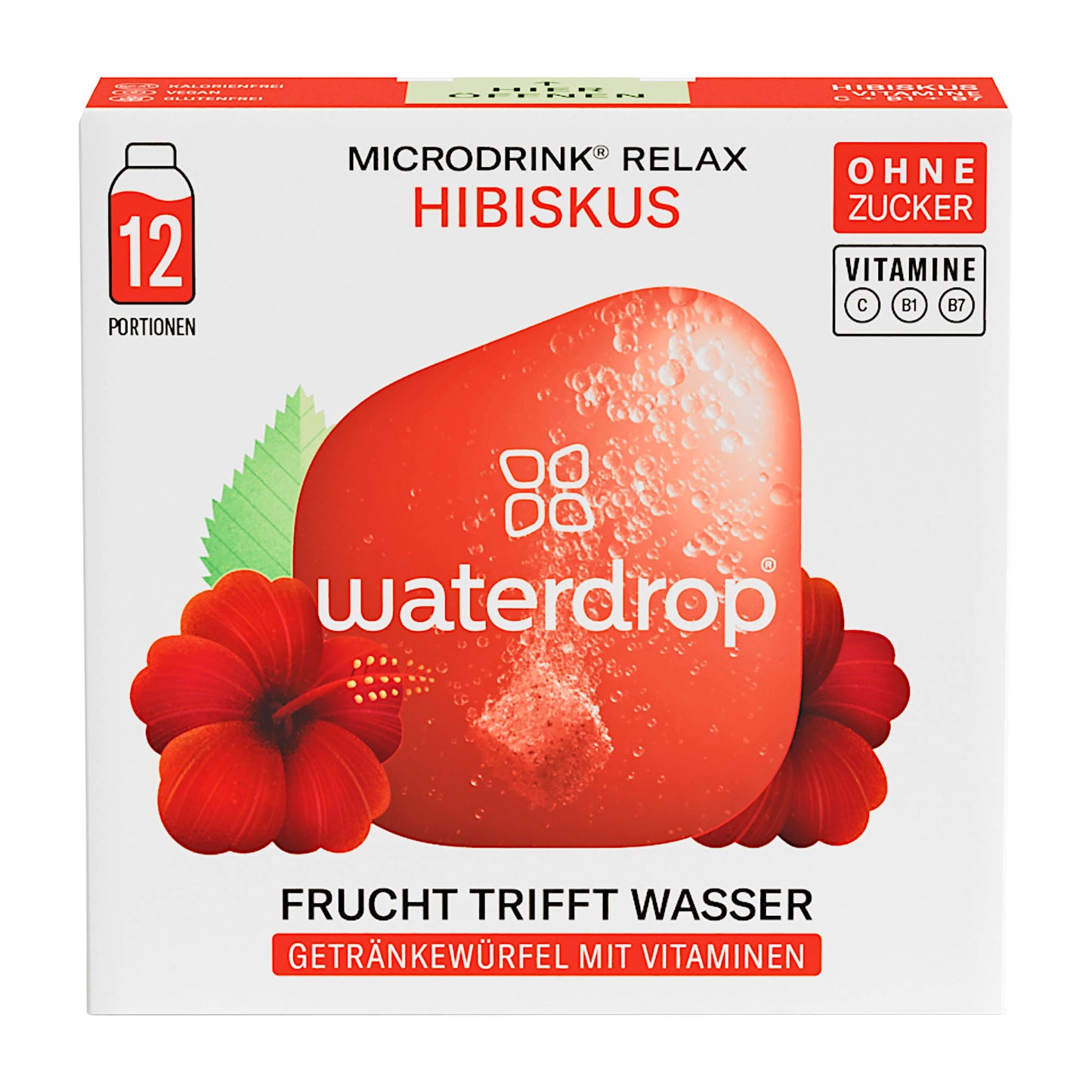 waterdrop Microdrink Relax hibiscus hydration cubes, 12 Count