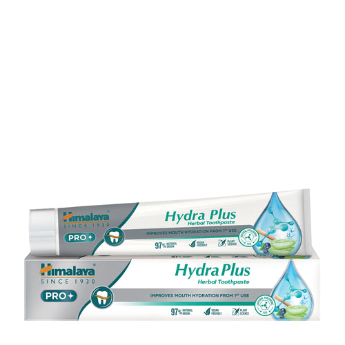 Himalaya Pro Hydra Plus Herbal Toothpaste tube and packaging on a white background