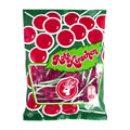 Packaging of Hirsch Red Cherries lollipops with green and red design.