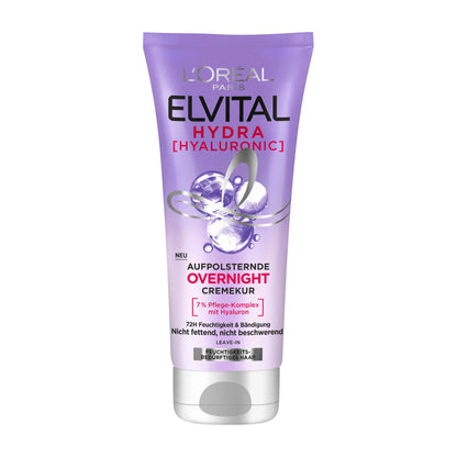 Loreal Paris Elvital Hydra Hyaluronic Overnight Leave-In Haarkur, 200 ml