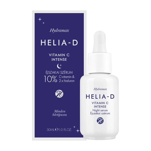 Helia-D Hydramax Vitamin C Intense night serum packaging on a white background.