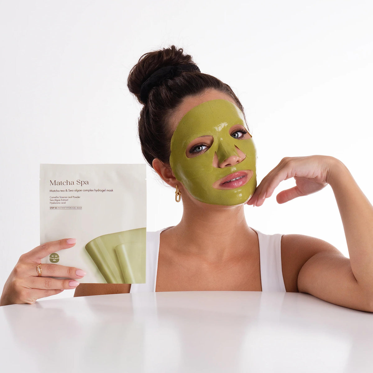 Pem Delian Hydrogelmasker MATCHA SPA met Matcha-thee & Zeealgen, 28 g