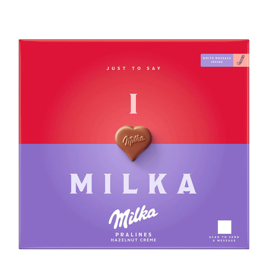 Milka I Love Milka Hazelnut Cream Pralines, 110 g