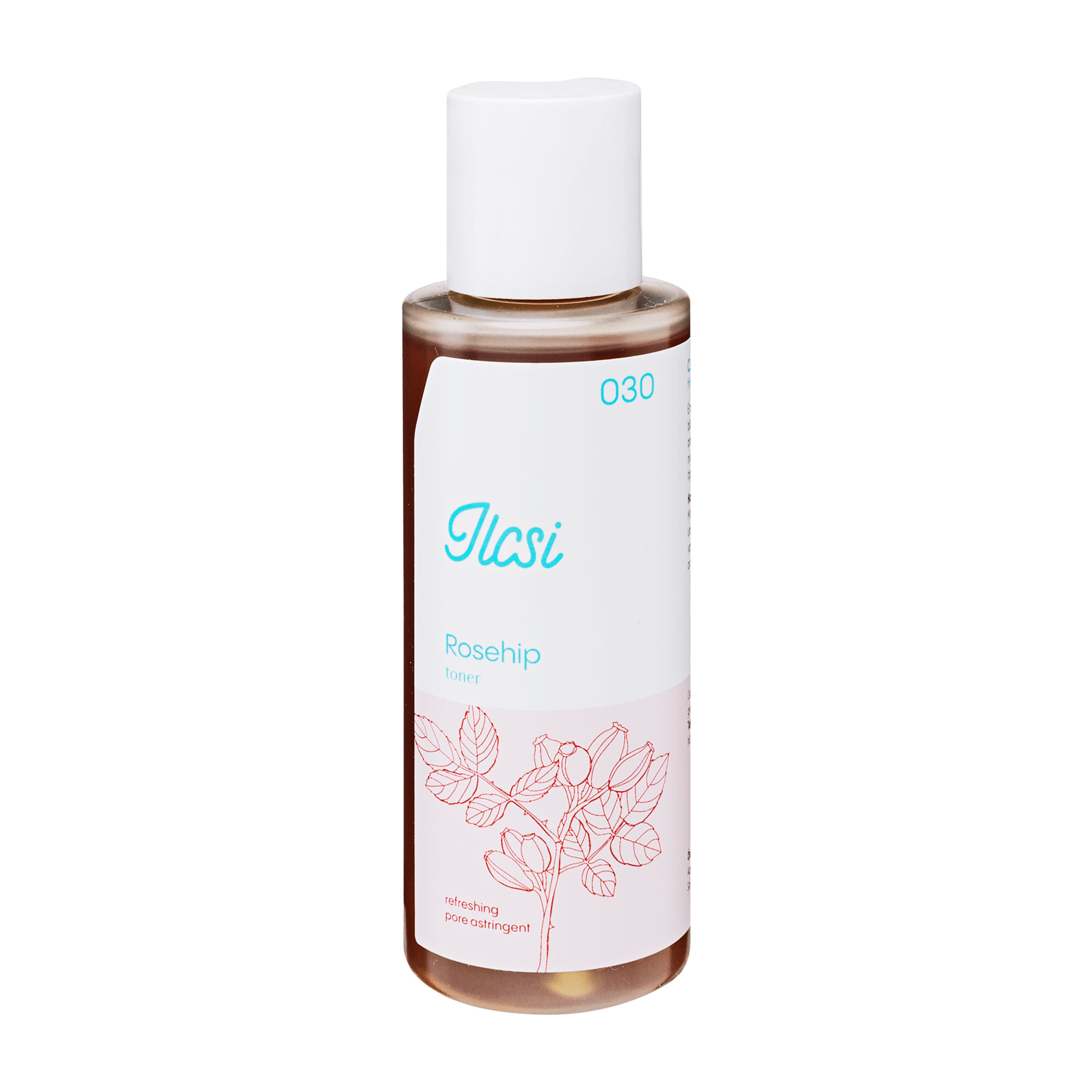 Bottle of Ilcsi Rosehip Face Toner on a white background