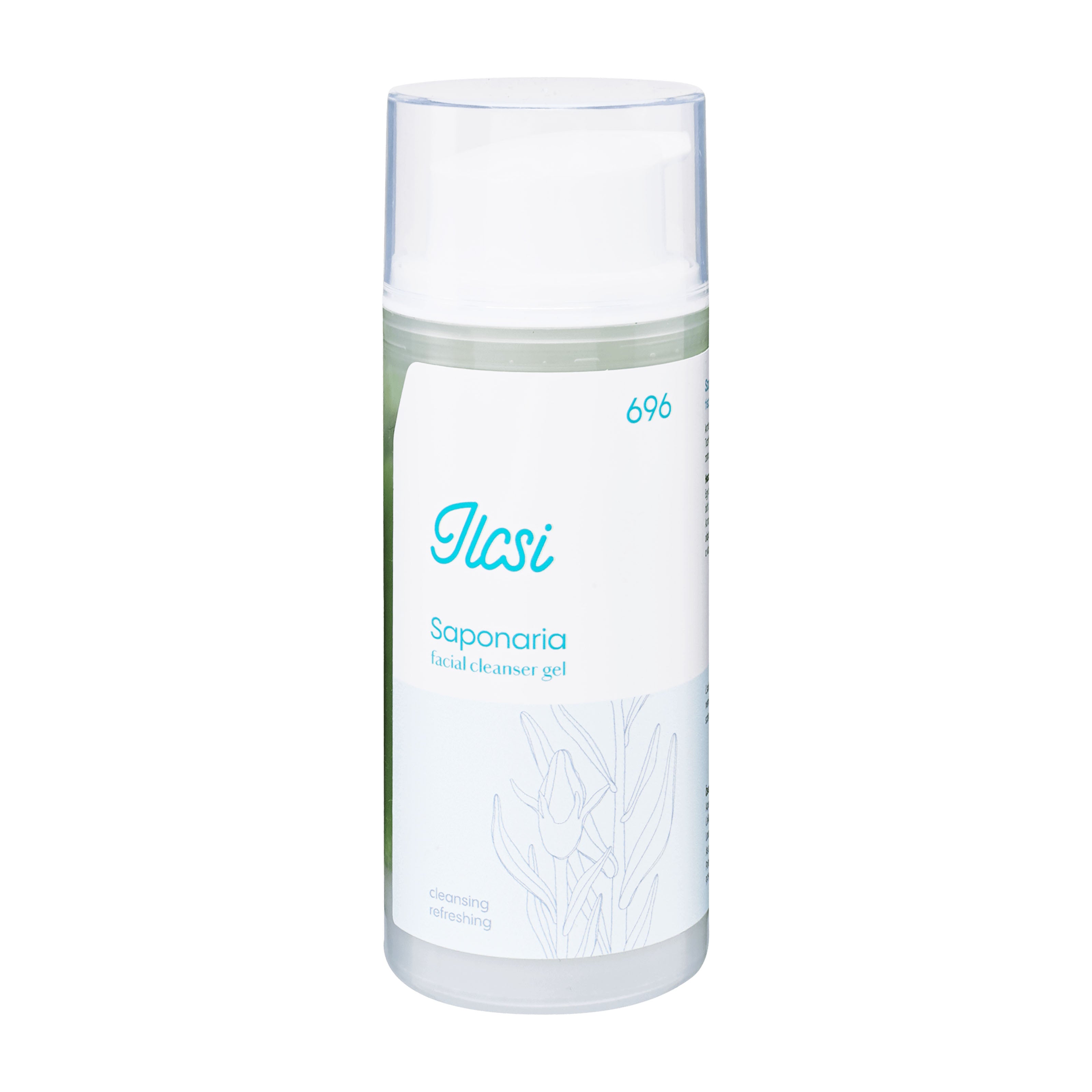 Saponaria Facial Cleanser Gel bottle labeled 'Ilcsi' on a white background