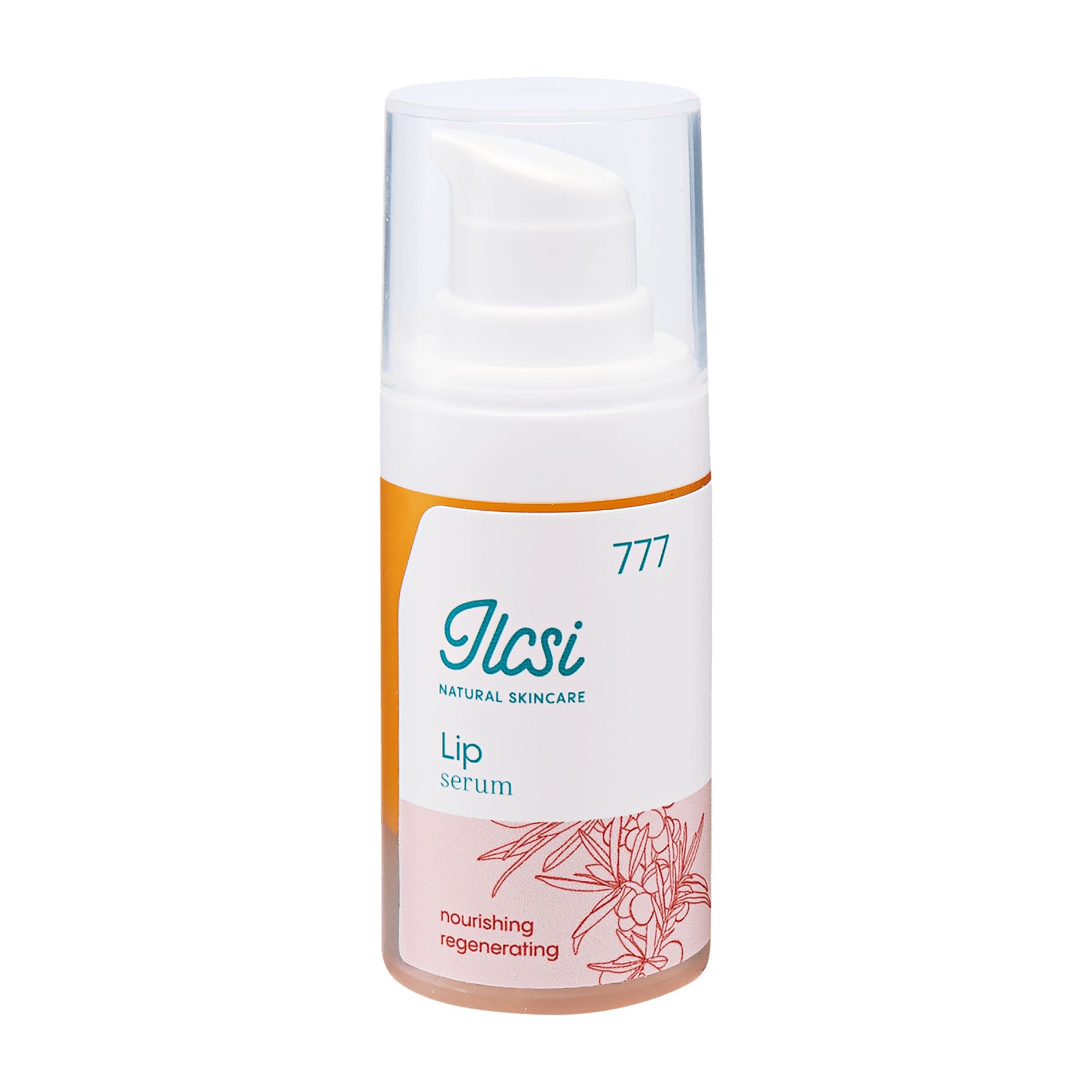 Ilcsi lip serum bottle on a white background