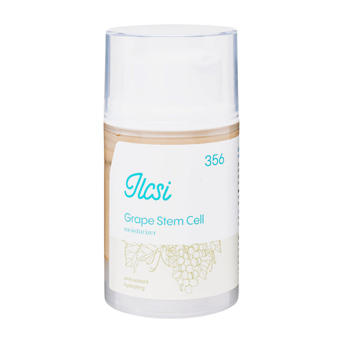 Moisturizer container with 'Ilcsi' branding and 'Grape Stem Cell' text on a white background