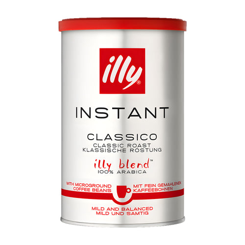 Illy Instant Classico coffee canister on a white background